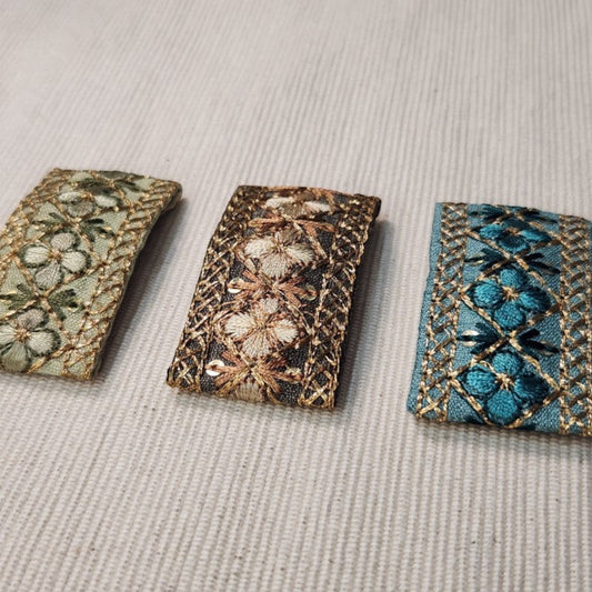 金格花朵・刺繡緞帶髮夾 (BB夾)