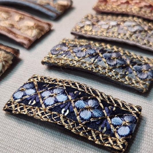 金格花朵・刺繡緞帶髮夾 (BB夾)