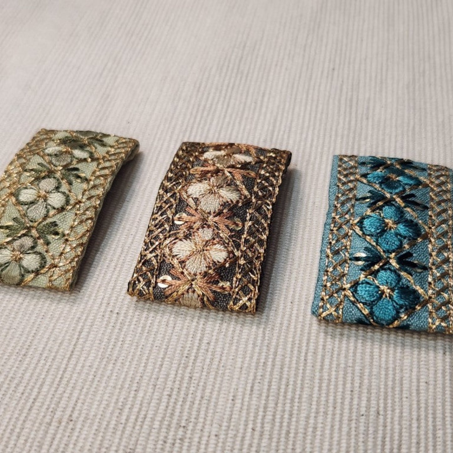 金格花朵・刺繡緞帶髮夾 (BB夾)